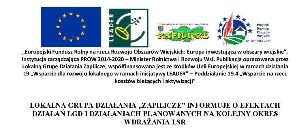 Miniaturka artykułu LOKALNA GRUPA DZIAŁANIA „ZAPILICZE” INFORMUJE (2020.02.24)